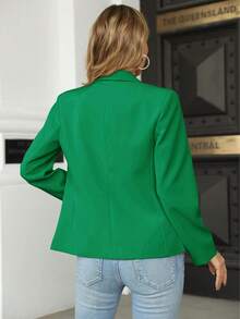 Women's Casual Lapel Button Blazer Long Sleeve Slim Fit Work Office Jacket Christmas Gift & New Year Gift - màu xanh lá - Xem 3