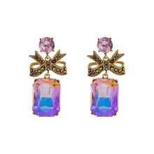 New Arrival Bestselling Crystal Bow Minimalist Elegant Rhinestone Earrings, Versatile Women Jewelry