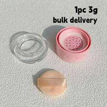 1/3pcs 3/5g Mini Portable Loose Powder Compact With Puff & Sifter, Travel Makeup Refillable Powder Case (Sold Individually)