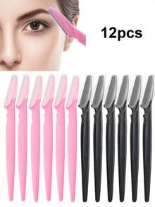 50/30/12/5/1 Pcs Eyebrow Trimmer Set, Black & Pink Jar Eyebrow Trimmer, Exfoliating Tool, Facial & Body Hair Trimmer, Long Handle Eyebrow Shaper, Depilation Tool, Body Hair Trimmer And Facial Eyebrow Trimmer Set With Precision Protective Cover Long Blade, Suitable For Women Travel Eyebrow, Eyebrow/Facial Hair, Eyebrow Trimmer, Unisex - Multicolor - View 11