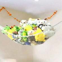 Bohemian Hammock Toy Storage Net, Corner Hanging Net Holder With Hooks, Plush Toys Storage Mesh Hammock, Home Decorations, Bedroom Decorations - Trắng (Cơ bản) - Xem 7