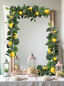 1/3 piezas Decoración navideña artificial Planta de vid de limón con hojas verdes, material de fibra de poliéster, 63 cm/24.8 pulgadas, planta artificial, flor artificial, decoración de habitación, decoración de mesa, decoración de jardín, suministros de decoración de habitación, decoración de restaurante, decoración de cuatro estaciones, decoración de temporada de bodas, decoración de temporada de graduación, decoración del hogar.