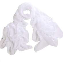 ™   Fashionable Soft Chiffon Scarfhalloween - Solid / White - View 12