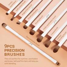 Jessup Brochas de Maquillaje,14pcs Set Brochas para Maquillaje Veganas Pinceles Maquillaje para Base en Polvo Sombra de Ojos Mezcla Corrector Pliegues Delineador de Cejas,Gris Claro T329 - I-Set de regalo negro - Ver 12
