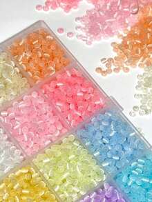 150pcs 4mm Rainbow Striped Cat Eye Seed Beads, Loose Beads For DIY Jewelry Making, Phone Straps, Keychains