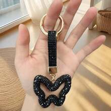 YITUMU Portachiavi di lusso con farfalla di strass - ciondolo scintillante per chiavi di auto, decorazione per borse