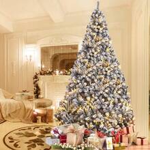 Cây thông Noel phủ tuyết cao cấp, cây thông Noel nhân tạo, lý tưởng để trang trí nhà cửa, văn phòng và tiệc tùng, bao gồm chân đế kim loại có thể gập lại - Nhiều màu - Xem 3