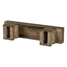 LITTLE TREE Entryway Bench, Solid Wood Shoe Bench, Farmhouse End Of Bed Stool With Sturdy Double Pedestal For Entryway, Living Room, Bedroom, Antique Gray Brown