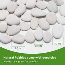 10in River Rock Stepping Stones Set 6 Pack Polished Pebble LongLasting PVC Mesh Backing Perfect For Garden Paths And Lawns Outdoor Landscaping Decoration White Circle - 白色 - 查看 4