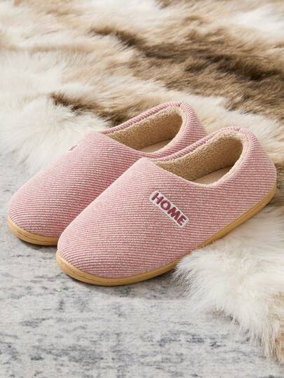 Anti-Slip Thickened Thermal Lined Slippers For Girl, Warm Plush Closed Toe House Slippers For Autumn/Winter, Suitable For Teenagers And Adults