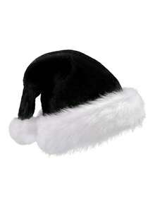 1 Set Christmas Plush Red Warm Gloves & Santa Hat, Christmas Costume Accessories