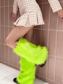 Dambenvärmare med fuzzy päls för vintern - Mjuka, fluffiga stövelmanschetter, varma benskydd för kalla dagar - Multifärgad - Visa 3