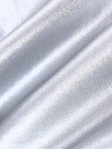 女士高腰亮面PU皮革阔腿裤，哑光涂层，时尚百搭，适合派对、通勤、音乐节、度假等场合，休闲直筒裤，春夏服装，畅销款，Y2K风格，适合派对、通勤、假日、节日、户外活动等场合，春夏穿着，适合高个女性，搭配单品，黑色，长裤 - 銀色 - 查看 12