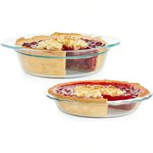 Pyrex Deep Juego de 2 platos de vidrio para hornear 9.5 pulgadas utensilios redondos para hornear lavaplatos microondas congelador y horno precalentado - Por supuesto - Ver 1