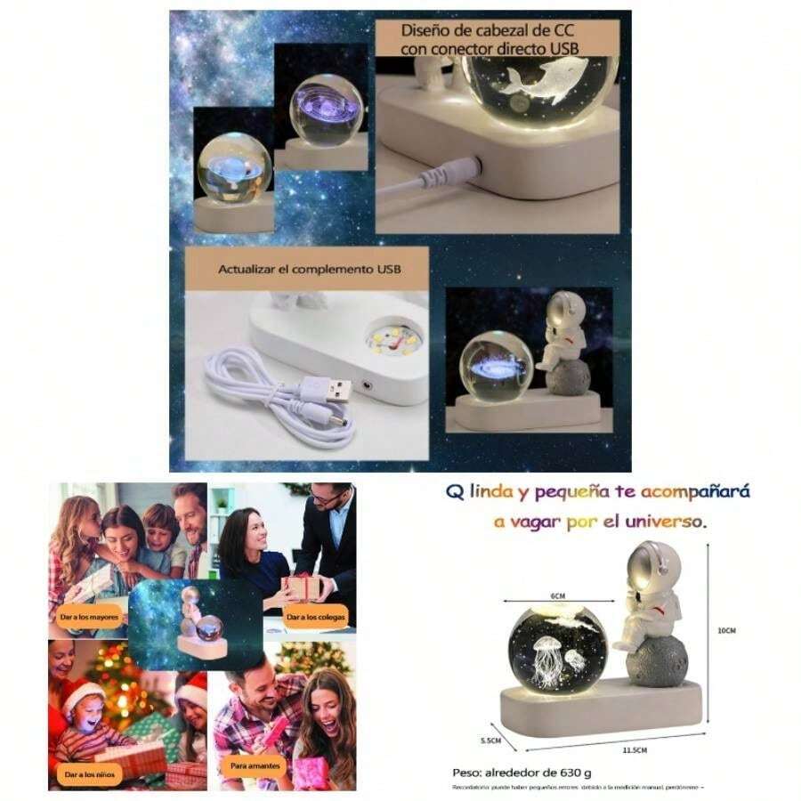 Astronauta Bola De Cristal luces de colores De La Noche Decoracin De La Mesa Regalo Lindo Estudiante Regalo De Cumpleaos, Para La Decoracin De La Mesa, Decoracin Del Hogar. Sistema - vía Láctea - Ver 1