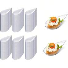 10/50/100 4inch Tear Drop Mini Appetizer Plates, Clean Plastic Dishes , Desserts And Appetizers Dishes Serving Plate Small Catering Dessert Tasting Cups For Afternoon Tea Time Mini Dessert - Multicolor - View 2