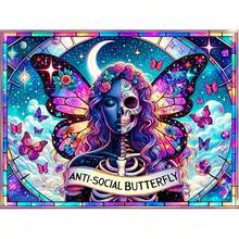 Diamond Painting Kits For Adults Skull Diamond Art Kits For Beginners DIY 5D Full Drill Round Diamond Painting Gem Art For Home Wall Decor Gift 16x12inch