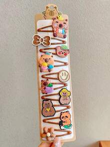 10 chiếc kẹp tóc hình chuột lang nước cho bé gái, kẹp tóc hoạt hình dùng cho tóc mái và tóc bên, không làm hư tóc. - Nhiều màu - Xem 4