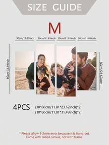 4pcs Personalized Frameless Photo Canvas Posters, Customized Canvas Art Wall Decor, Share Your Precious Memories And Cherished Moments, Perfect Gift For Family And Friends, Valentine's Day Decoration, Wall Art, Home Decor, Multi-Functional, Mildew-Proof, Decorative, Exquisite, Fashionable, High-Quality, Cute, Modern, Customized, Unique, Personalized, Ideal Gift For Him - Multicolor - View 13