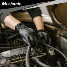 100 Stücke schwarze Einweg-Nitrilhandschuhe - Strapazierfähiges PVC-Material, nicht wasserdicht, geeignet für Haushaltsreinigung, Tätowieren, Maniküre und Friseur. Reinigungshandschuhe, Einweghandschuhe, Nitrilhandschuhe, Arbeitshandschuhe, beschichtete Arbeitshandschuhe, Einweghandschuhe, Küchenhandschuhe, Schutzhandschuhe, Reinigungshandschuhe, Einweghandschuhe (ohne Verpackungskarton) - Schwarz - Übersicht 9