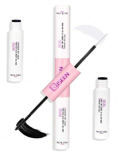 1pc 5ml Eyelash Glue & 5ml Sealant, Strong Eyelash Adhesive, 2-In-1 Eyelash Glue And Sealant, Waterproof & Long-Lasting, Suitable For DIY Eyelash Extension