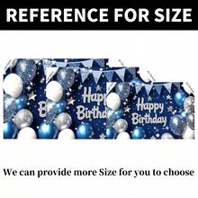 1 pieza Pancarta de feliz cumpleaños azul marino real y plateada para hombres, fondo de feliz cumpleaños para niños con fondo azul real, decoraciones de cumpleaños para hombres, pancarta para fiesta - Multicolor - Ver 4