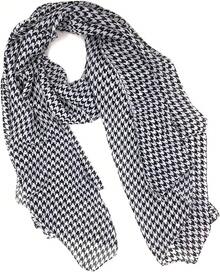 ™   Fashionable Soft Chiffon Scarfhalloween - 千鳥格/黑白 - 查看 10