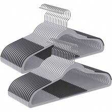 - Perchas de plstico para Ropa, Paquete de 30 Perchas, Ahorro de Espacio, Gris Claro y Gris Oscuro UCRP30G - Gris Claro + Gris Oscuro + Paquete de 30 - Ver 2