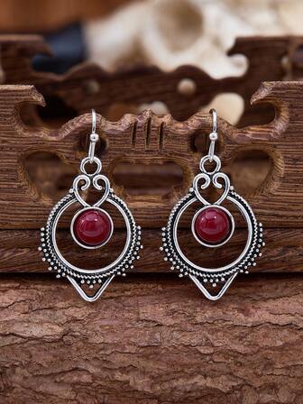 MONLOTTI Retro Bohemian-Style Simple Women's Jewelry, Round Hollowed-Out Women's Earrings, Festival Commemorative Gifts, Daily Accessories