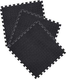 Tapete Foamy para Ejercicio con Forma de Rompecabezas, 4 o 8 Pzs 60x60 Tapete para Gimnasio, Crossfit o Pesas, Antideslizate, Resistente y Duradero, 1 cm de Grosor. - Negro - Ver 6