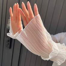 Casual Versatile Simple Ruffle Trim Arm Sleeves