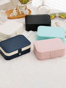 1 hộp đựng trang sức du lịch, hộp đựng trang sức tiện lợi, hộp trưng bày trang sức, hộp đựng trang sức bằng da PU, hộp đựng trang sức, phụ kiện lưu trữ khi đi du lịch, hộp đựng mỹ phẩm, thích hợp để đựng nhẫn, hoa tai, vòng cổ, vòng tay, v.v., đồ dùng thiết yếu khi đi du lịch, quà tặng cho phụ nữ, quà tặng ngày lễ. - Hộp nữ trang - Xem 5