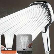 3-Setting High Pressure Shower Head, Filtration, Home Bathroom Shower Tub Faucet, Boosted High Water Flow, Shower Sprayer Head Bathroom Accessories Bathroom Tools - Silver - View 9