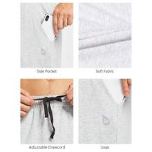 Baleaf Men's Sweatpants Casual Lounge Cotton Pajama Yoga Pants Open Bottom Straight Leg Male Sweat Pants With Pockets{"Size_name":"3X-Large","Color_name":"A-LightGray"} - A-淺灰色 - 查看 6
