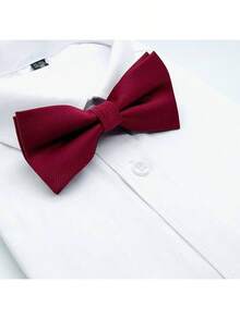 1 件斜纹面料领结男士伴郎领结新郎领结正式商务婚礼领带/领结装饰休闲