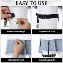 YYC 2 Pcs Men's Shirt Stays Adjustable Holder Straps For Men Black Shirt Holders For Tucking Men's Suspenders For Shirts Stays Garter And Holder For Securing Shirts Position - As Pic - View 5