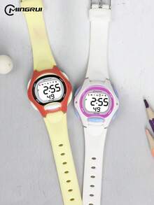 MINGRUI Best-Selling Waterproof Children's Watch, Simple & Fashionable, Luminous Alarm Clock Timer Multi-Function Watch For Boys & Girls, School Supplies, Kids' Gift - Multicolor - View 3