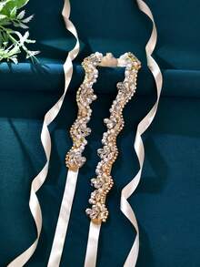 1件新娘水钻装饰腰带，女士礼服配饰，适用于婚礼、派对、晚礼服，澳大利亚婚礼季情人节配饰