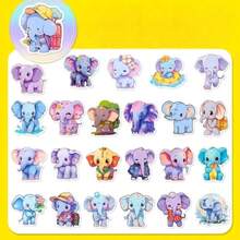 50PCS/[Elephant] Cartoon Elephant Pattern Doodle Sticker, Cute, For Use In Journals, Stationery, And Decorations.