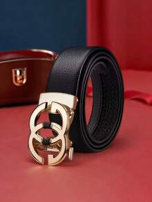 1条装双G字母自动扣男士时尚商务个性皮带，耐磨防刮，商务精英必备，送礼佳品 - 彩色 - 查看 14