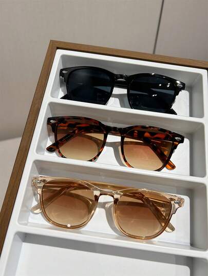 3 piezas Gafas de mujer redondas para ciclismo al aire libre, pesca, moda callejera y viajes de negocios