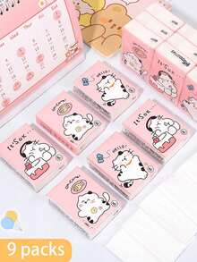 144 buc/72 buc/24 buc/8 buc batiste de hârtie cu model de desene animate, portabile, pachet mic de prosoape de hârtie, batistă de hârtie, prosoape de hârtie speciale pentru studenți, 8 prosoape de hârtie per pachet, 3 straturi de prosoape de hârtie îngroșate, șervețele, șervețele faciale, hârtie de împachetat de uz casnic. Potrivit pentru picnicuri în aer liber, dormitoare de familie, băi, birouri, produse de curățenie pentru restaurante, produse de nuntă, produse pentru petreceri.