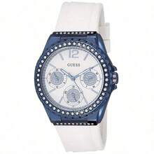 Guess Women's Quartz Watch, Analog Display And Silicone Strap W0846L7