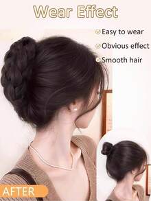 Messy Hair Bun Braided Bun Hair Piece Claw Clip In Synthetic Twisted Braiding Chignon Hair Extension Ponytail Hairpiece For Daily Wear - 彩色 - 查看 5
