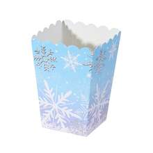 10个/20个/50个装蓝色雪花爆米花盒，一次性零食盒，蓝色雪花糖果爆米花盒，适合圣诞派对礼物，圣诞节、生日、冬季派对装饰用大包装冬季雪花爆米花盒和桶，主题零食盒 - 藍色 - 查看 8