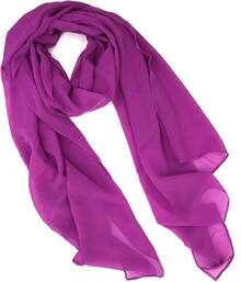 ™   Fashionable Soft Chiffon Scarfhalloween - 純色/梅花色 - 查看 12