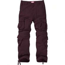Men's  Cargo Pants - Wine Red - View 3