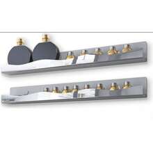 Spiegelgold Acryl Nagellack Regal, 38 cm wandmontiertes Regal Nagellack Regal, Aufbewahrungsregal für Sonnenbrillen, ätherische Öle