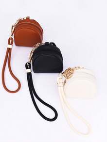 1pc Mini Backpack Keychain With Wrist Keychain Cute Cosmetic Bag For Women PU Leather Makeup Bag Key Pocket Lipstick Bag Coin Bag Data Cable Organizer Zipper Pouch Wallet Mini Wallet Purse Wallet Wristlet Wallet Card Wallet