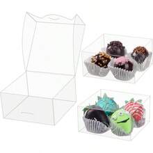 50PCS 3X3X1 Inch Boxes Cookies, Soap, Chocolate Truffles, Donuts, Macarons, Chocolate - Covered Cherries, Bakery Items, Brownies - 100 + 4x4x2 英寸 - 查看 1